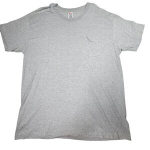 Hanes Vintage Single Stitch Gray Pocket T-Shirt XL 46-48 75% Cotton 25% Polyeste